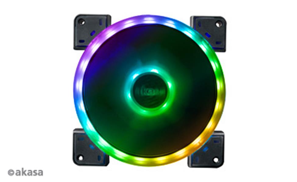 Akasa 14cm TWIN Loop Dual Sided RGB LED Fan Vegas TL ASUS Aura MSI Mystic Light Sync Gigabyte Fusion ASRock Cert 