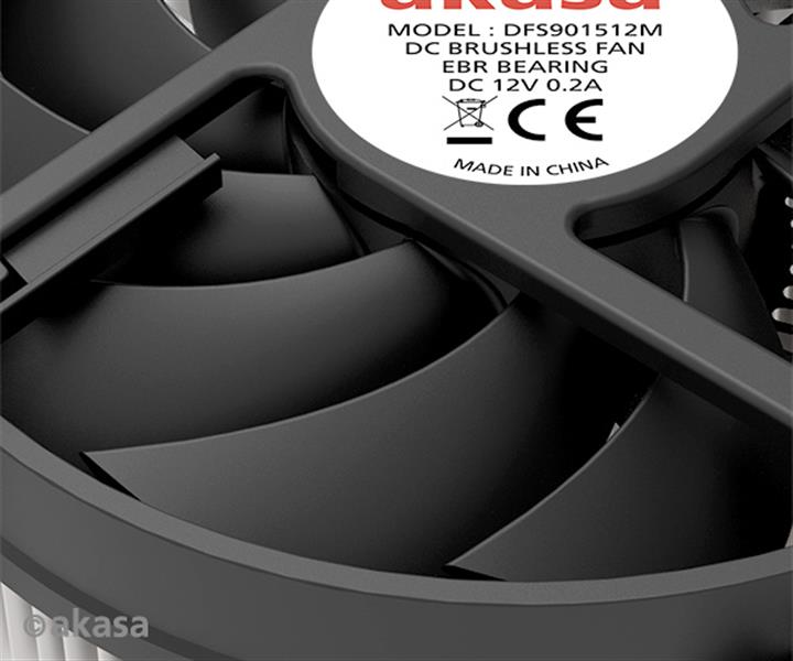 Akasa CPU Cooler Intel LGA 115X Low profile optimised screwbackplate for Mini-ITX and HTPC cases 65W TDP