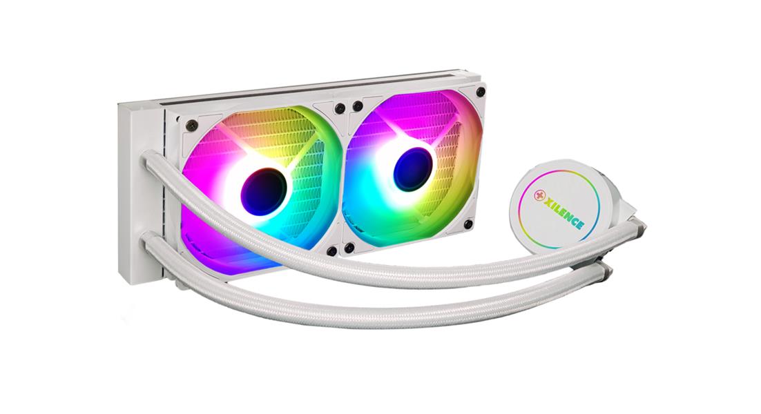 Xilence LiQuRizer Waterkoeling 240 ARGB White LQ240 ARGB - LED lit Pump Head with RGB LED 2x XILENCE PWM Fans transparent ARGB LED Fans AURA etc compa