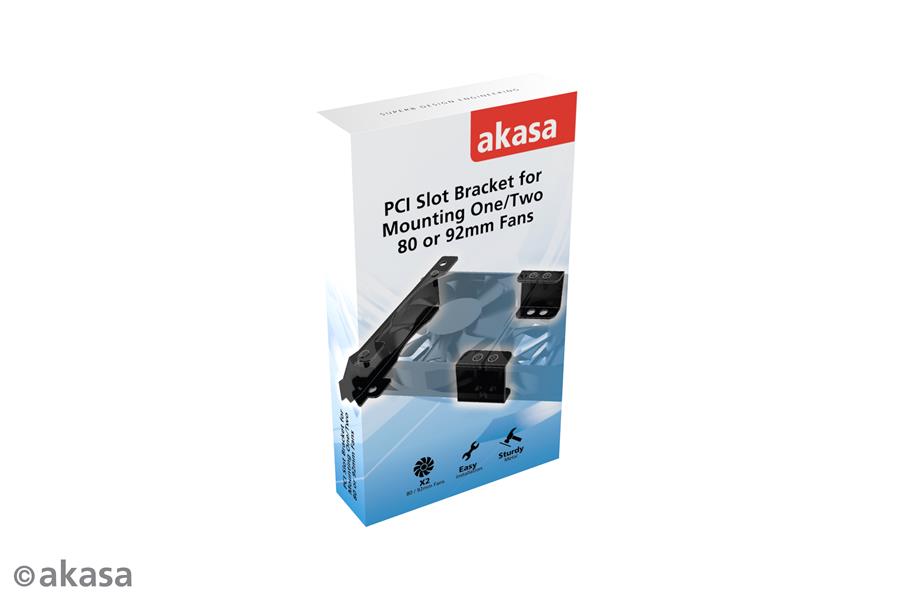Akasa PCI Slot Bracket for Mounting One Two 80 or 92 mm Fans