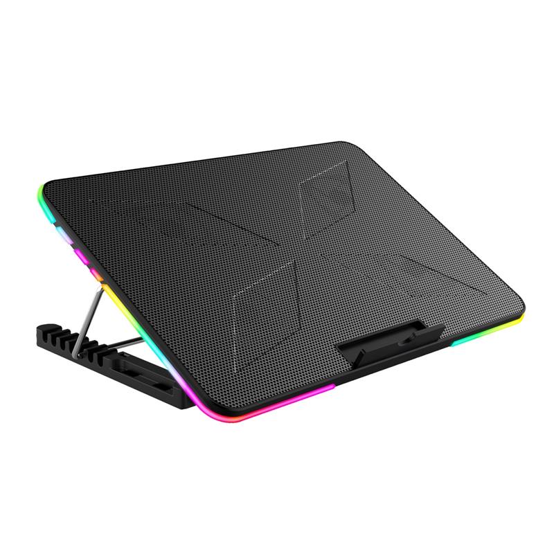 VARR Gaming laptop stand t m 17 inch phone holder - 7 standen 6 fan snelheden 2x USB port - RGB effect