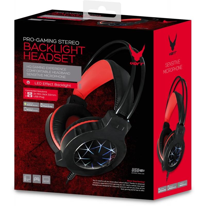 Varr VH6010B hoofdtelefoon/headset Bedraad Hoofdband Gamen Zwart, Rood