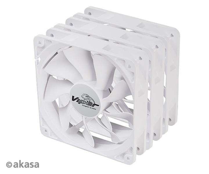 Akasa Viper White S-FLOW blade 12cm Fan 3 pcs bundle