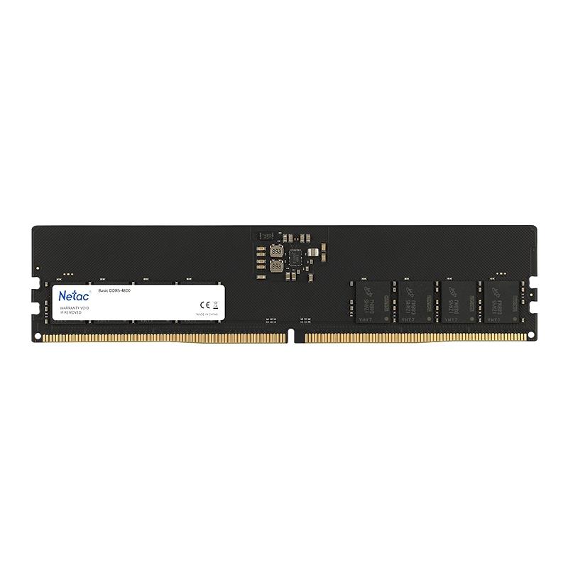 Netac Basic DDR5-4800 16GB C40 U-DIMM 288-Pin DDR5 PC DDR5-4800 PC5-38400 16G x 1 40-40-40-77 1 1V N A Single Channel