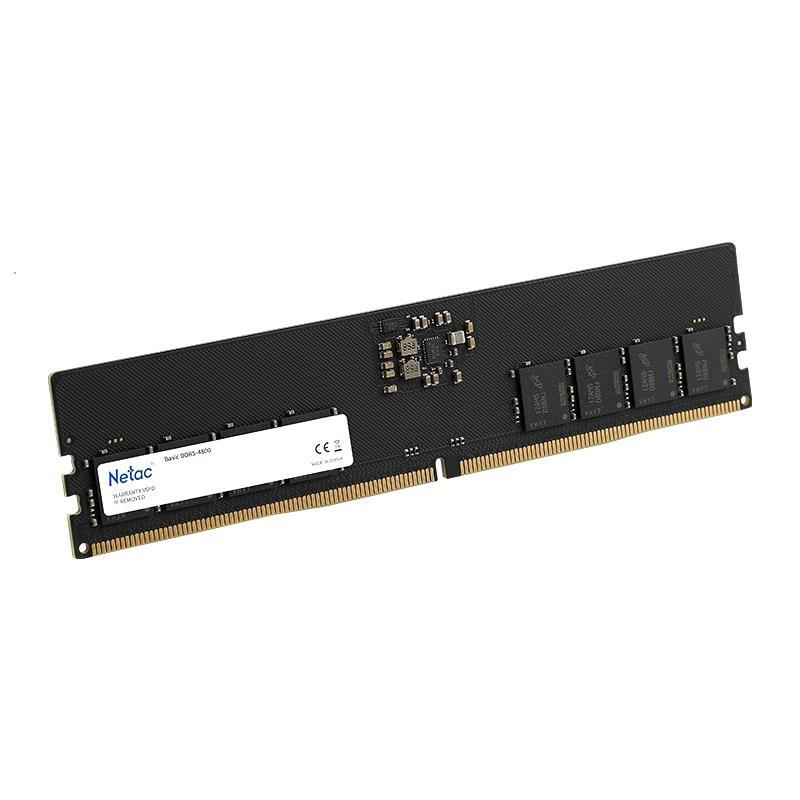 Netac Basic DDR5-4800 16GB C40 U-DIMM 288-Pin DDR5 PC DDR5-4800 PC5-38400 16G x 1 40-40-40-77 1 1V N A Single Channel