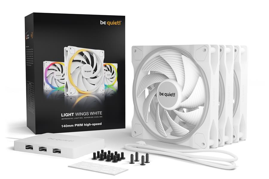 Be quiet! LIGHT WINGS White 140mm PWM high-speed Triple-Pack 