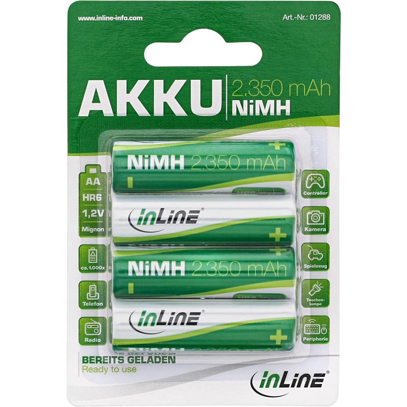 InLine NiMH rechargeable battery Mignon AA 2350mAh in 4pcs pack
