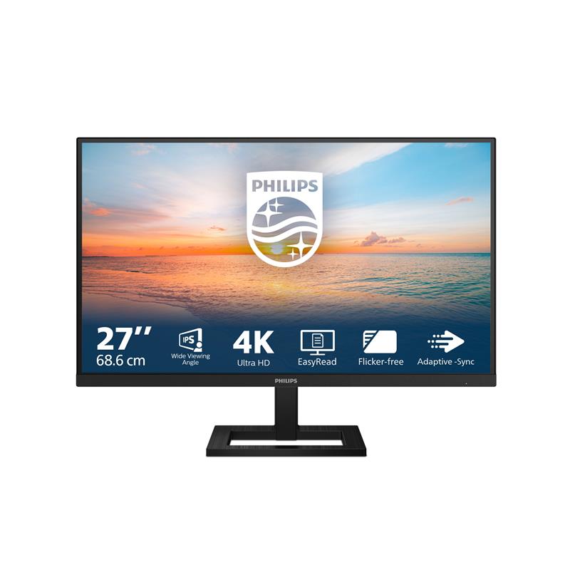 Philips 1000 series 27E1N1900AE/00 LED display 68,6 cm (27"") 3840 x 2160 Pixels 4K Ultra HD LCD Zwart