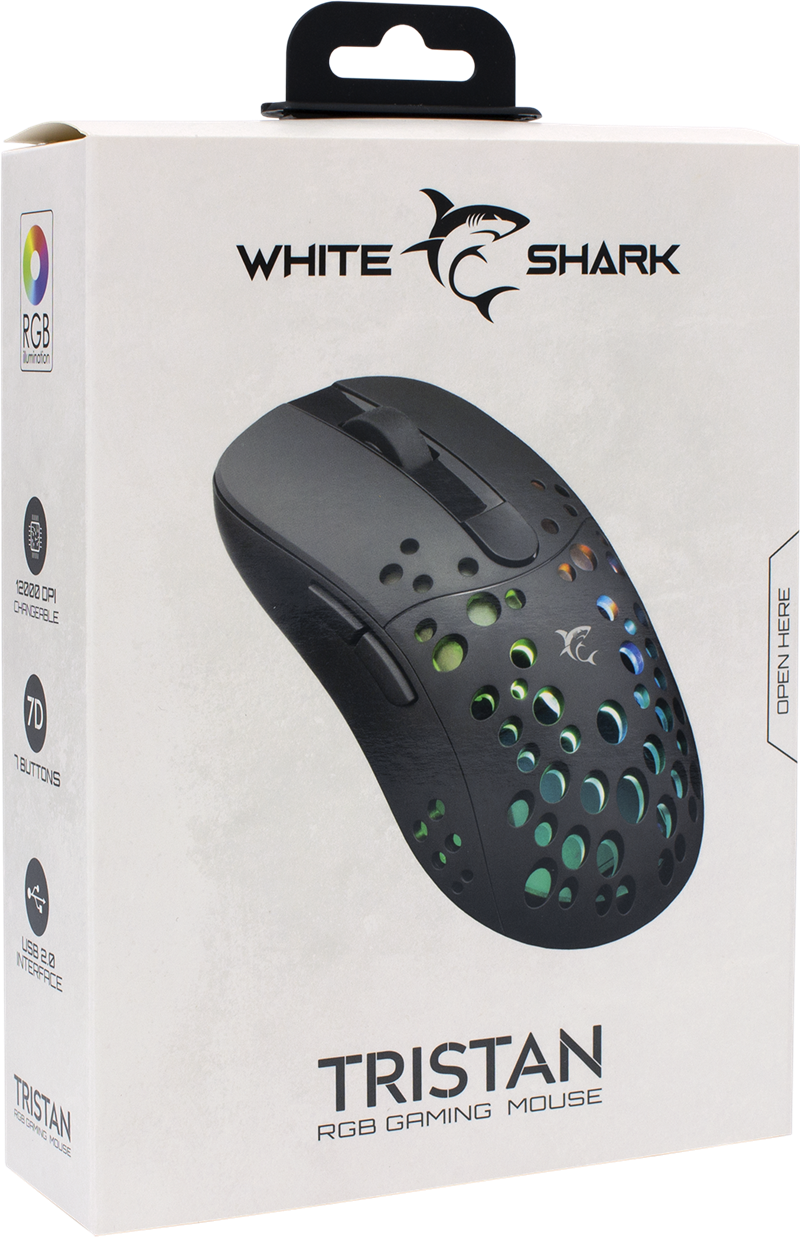 White Shark RGB gaming muis Tristan GM-9004 - 12.000 dpi