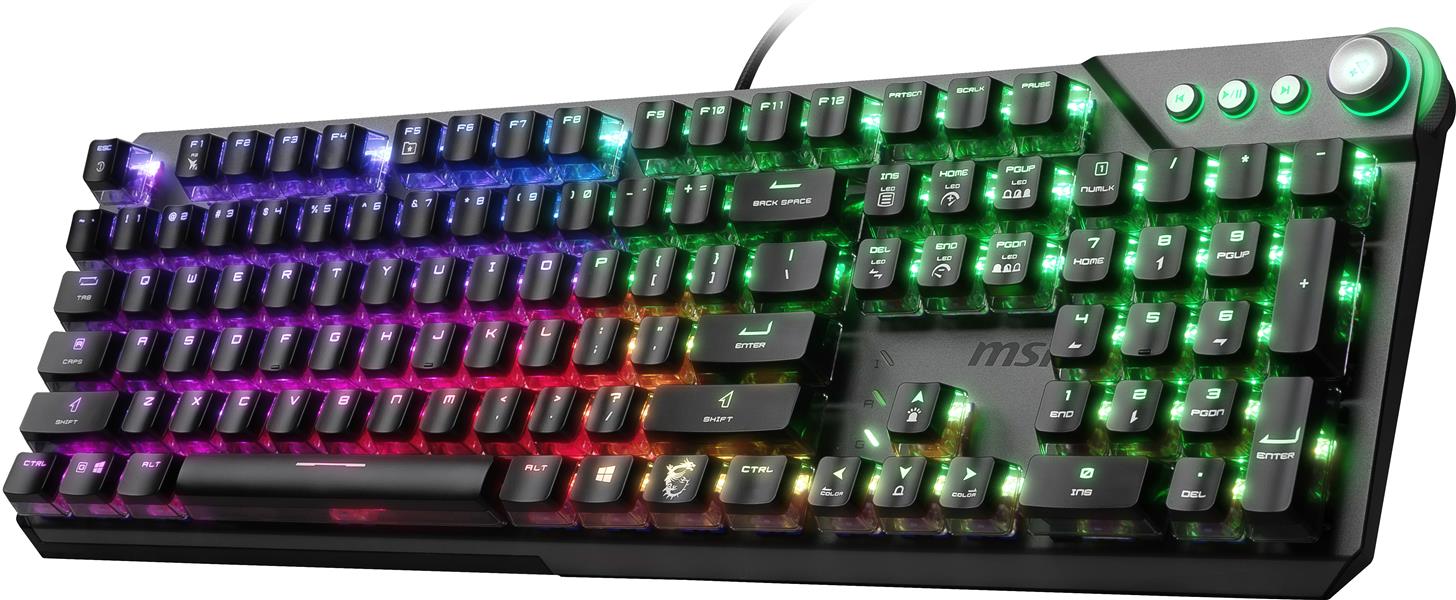 MSI VIGOR GK71 SONIC BLUE US toetsenbord USB QWERTY US International Zwart