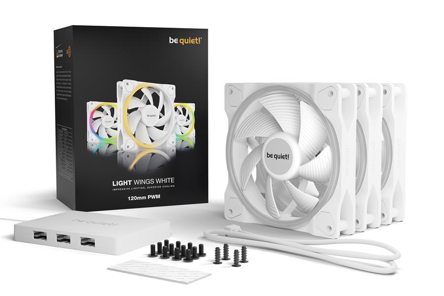 Be quiet! LIGHT WINGS White 120mm PWM Triple-Pack 