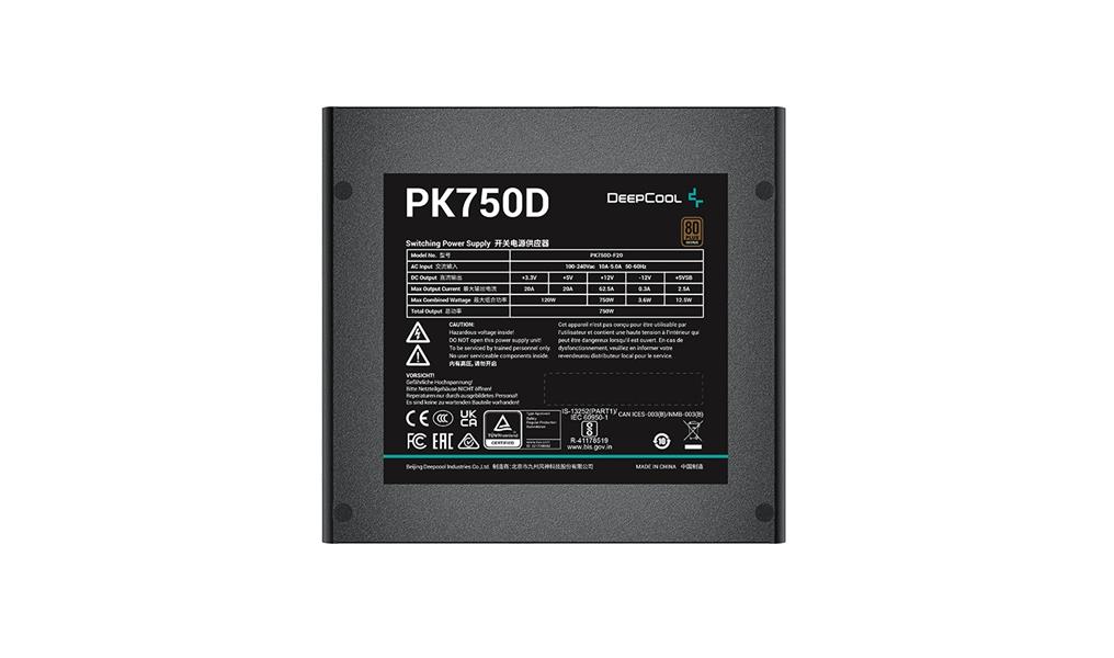 DeepCool PK750D power supply unit 750 W 20+4 pin ATX Zwart