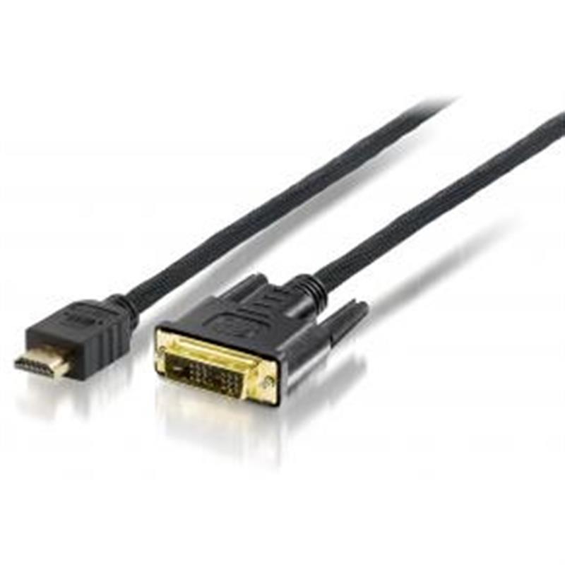 Equip 119325 video kabel adapter 5 m HDMI DVI-D Zwart