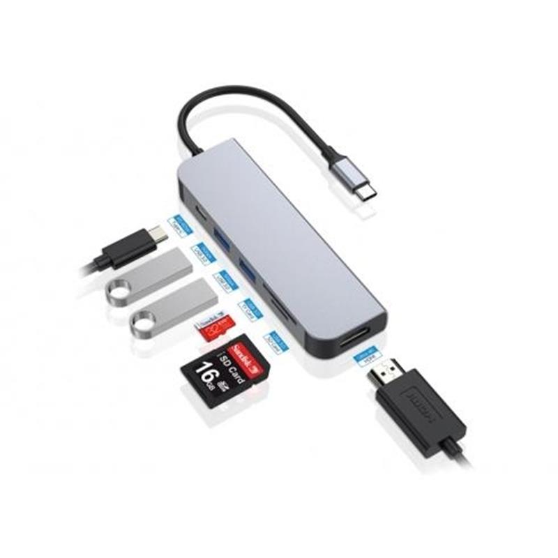 Conceptronic DONN02G interface hub USB 3.2 Gen 1 (3.1 Gen 1) Type-C 5000 Mbit/s Aluminium