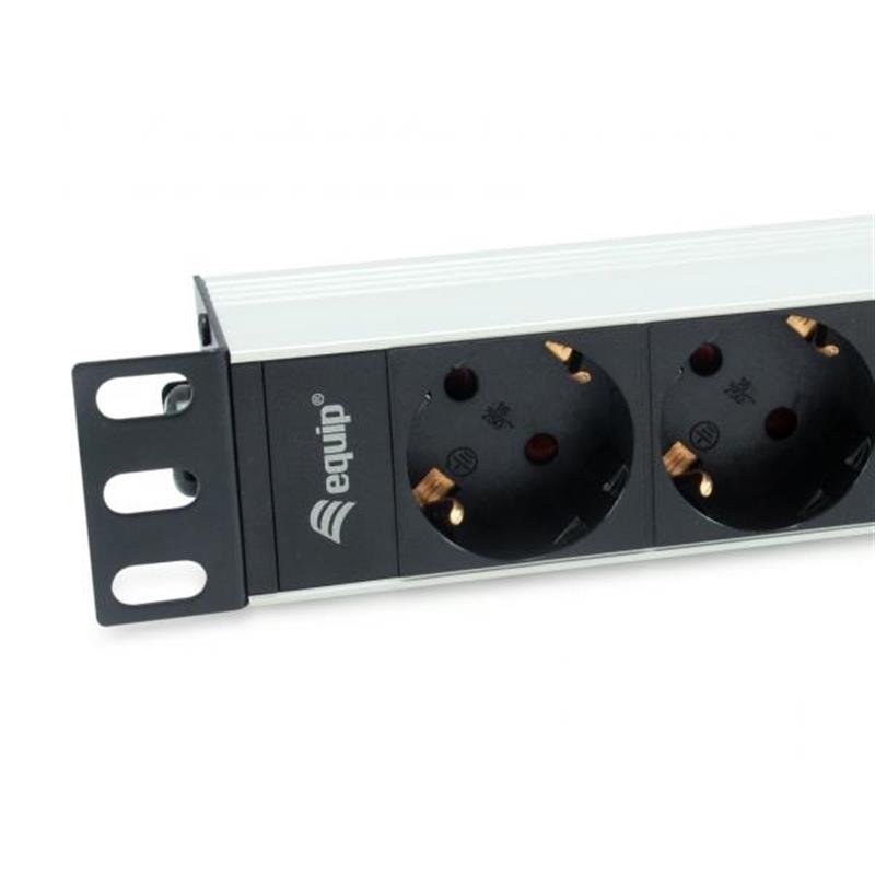 Equip 333311 energiedistributie 1U Zwart, Zilver 4 AC-uitgang(en)