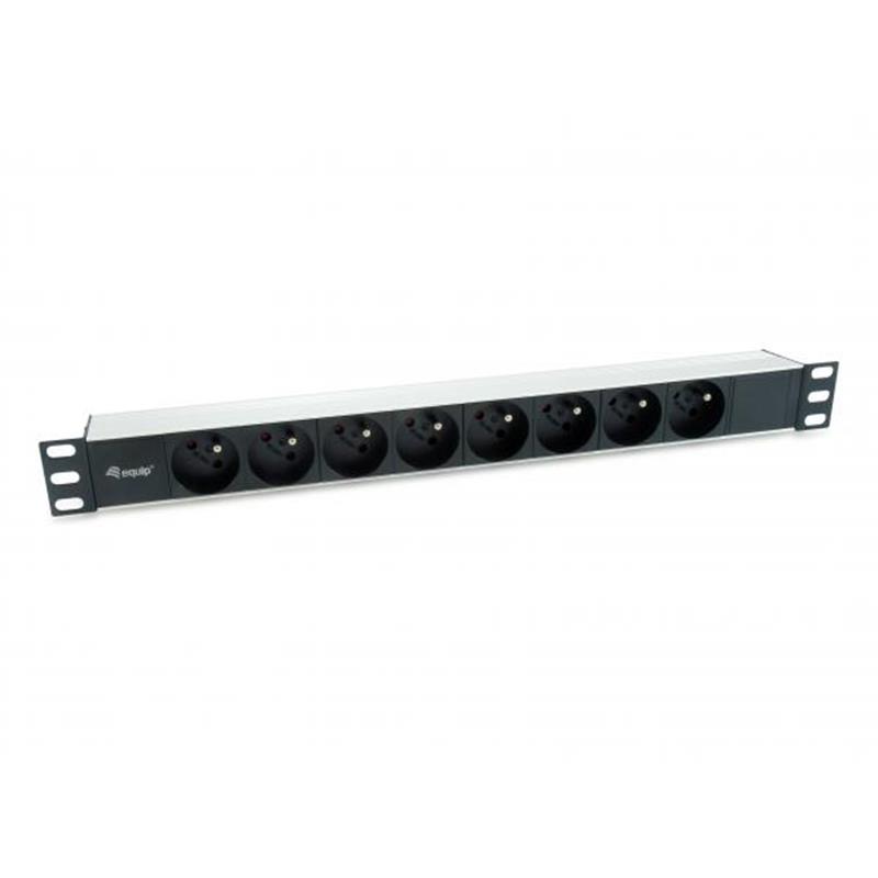 Equip 333313 energiedistributie 1U Zwart, Zilver 8 AC-uitgang(en)