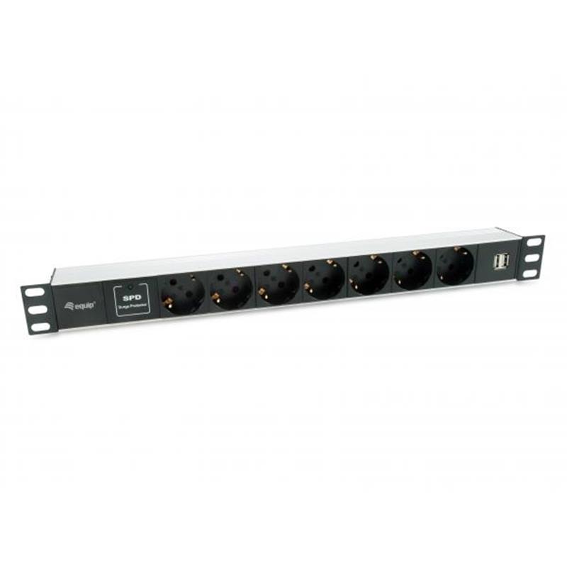 Equip 333315 energiedistributie 1U Zwart, Zilver 7 AC-uitgang(en)