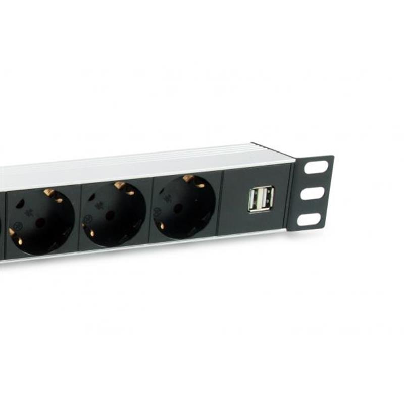 Equip 333315 energiedistributie 1U Zwart, Zilver 7 AC-uitgang(en)