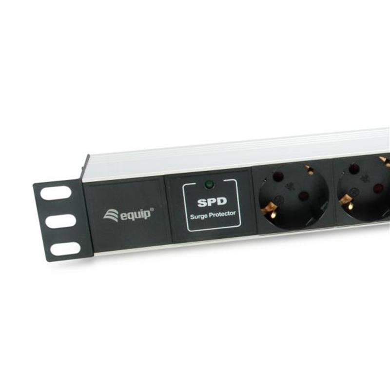 Equip 333315 energiedistributie 1U Zwart, Zilver 7 AC-uitgang(en)