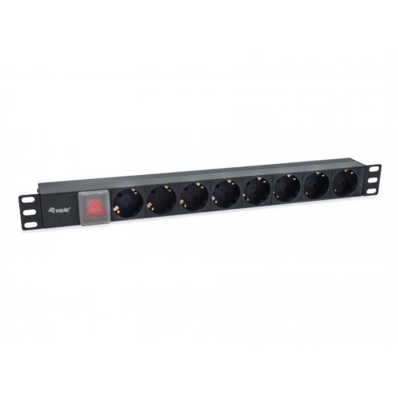 Equip 333286 energiedistributie 8 AC-uitgang(en) 1U Zwart