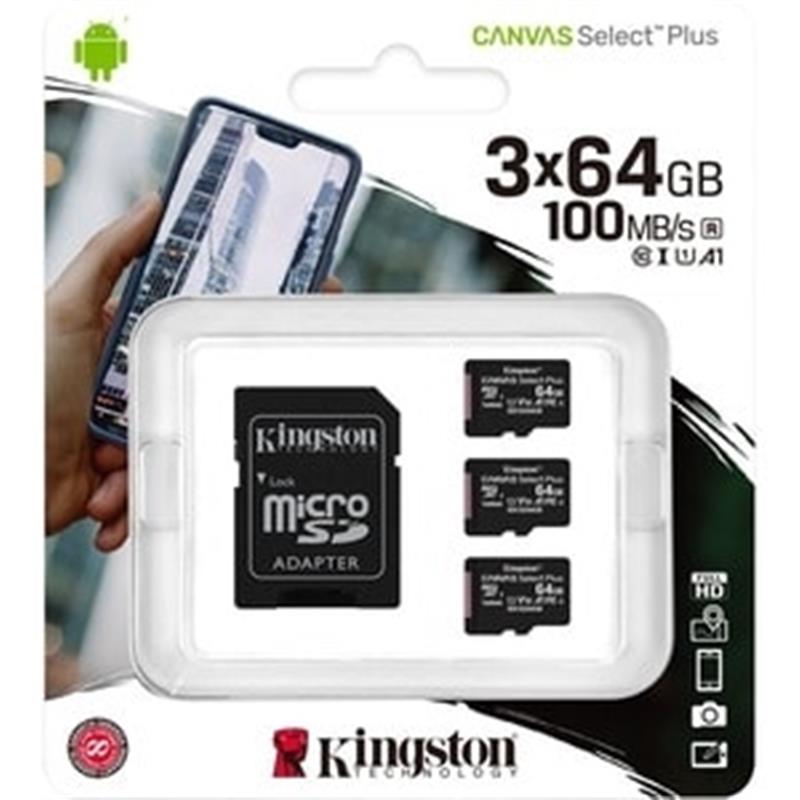 64GB MICROSDXC CANVAS SELECT 3P