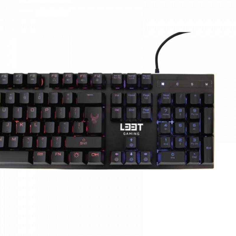 L33T Gaming Oseberg Semi-Mechanical Gaming Keyboard W Rainbow US INTERNATIONAL 