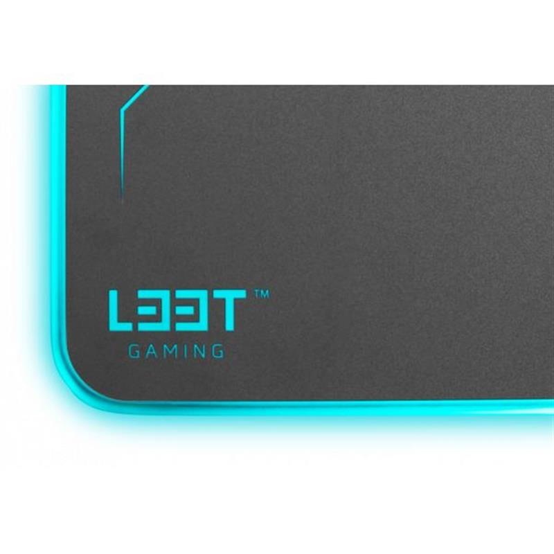 L33T Gaming Kvennavagn RGB Hard Gaming mat w Qi charge 355 x 255 x 5 8 mm Black