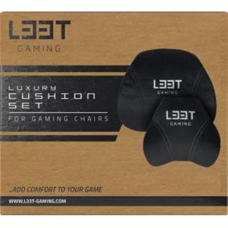 L33T Gaming Luxury Gaming Chair Cushion Set Memory Foam Velvet Ultra-soft Black