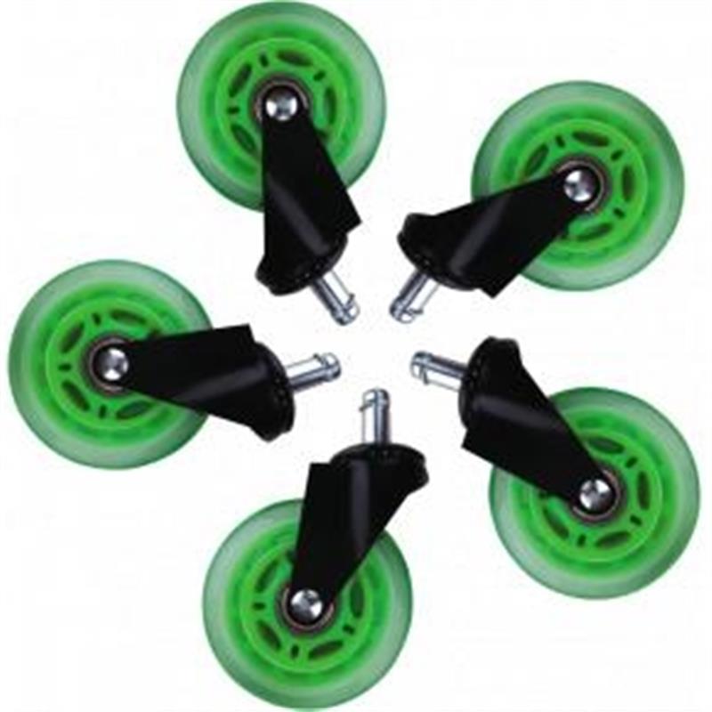 L33T Gaming 3inch Rubber Casters Green 5pcs