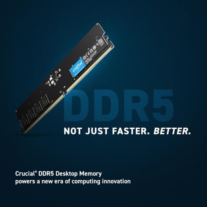 Crucial DIMM Memory 8 GB DDR5 4800 Mhz CL40 1 1v