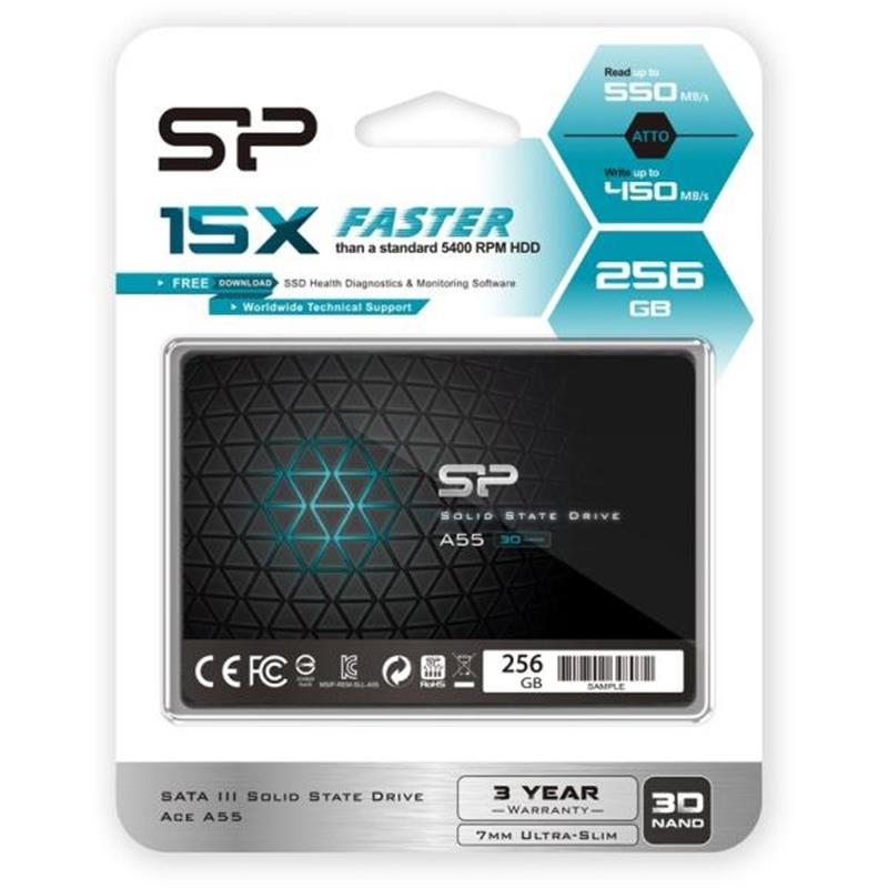 Silicon Power Ace A55 256GB 3D NAND SSD , max R/W 560/530 MB/s