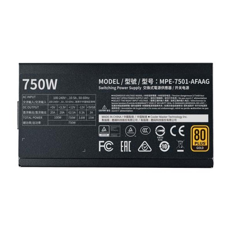 Cooler Master MWE Gold 750 - V2 power supply unit 750 W 24-pin ATX ATX Zwart