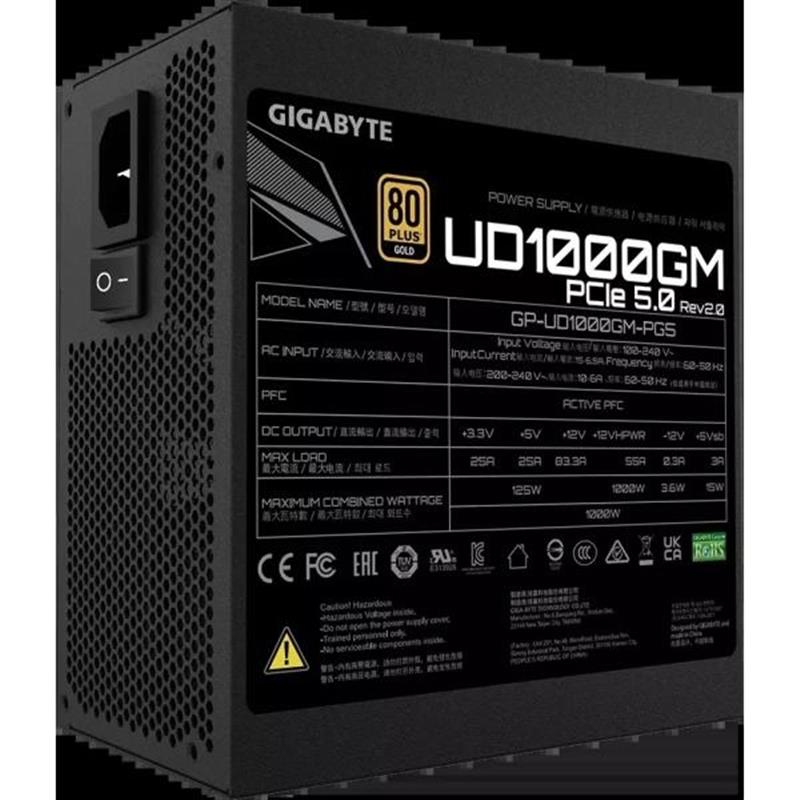 Gigabyte UD1000GM PG5 power supply unit 1000 W 20+4 pin ATX ATX Zwart