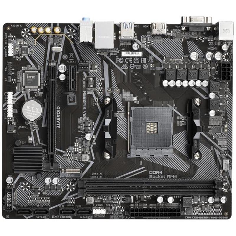 Gigabyte A520M K V2 moederbord AMD A520 Socket AM4 micro ATX