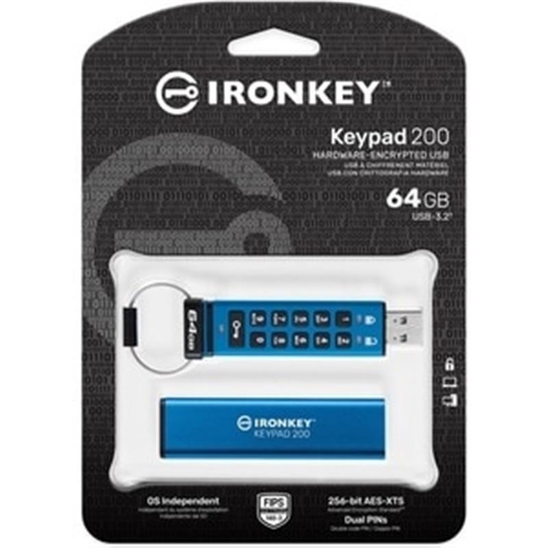 64GB IronKey Keypad 200 FIPS 140-3 Lvl3