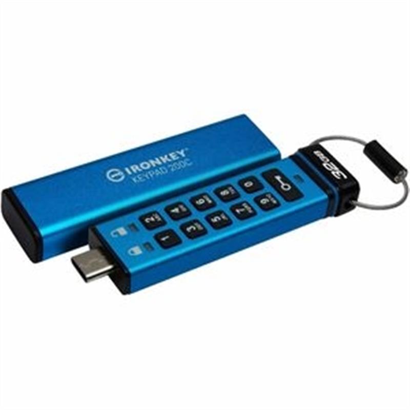 Kingston Technology IronKey 32GB USB-C Keypad 200C FIPS 140-3 Lvl 3 aangevraagd AES-256