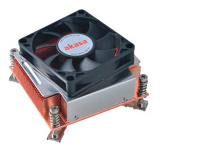Akasa Intel 2U All copper active cooler for LGA 1156 1366 with 70mm auto thermal fan