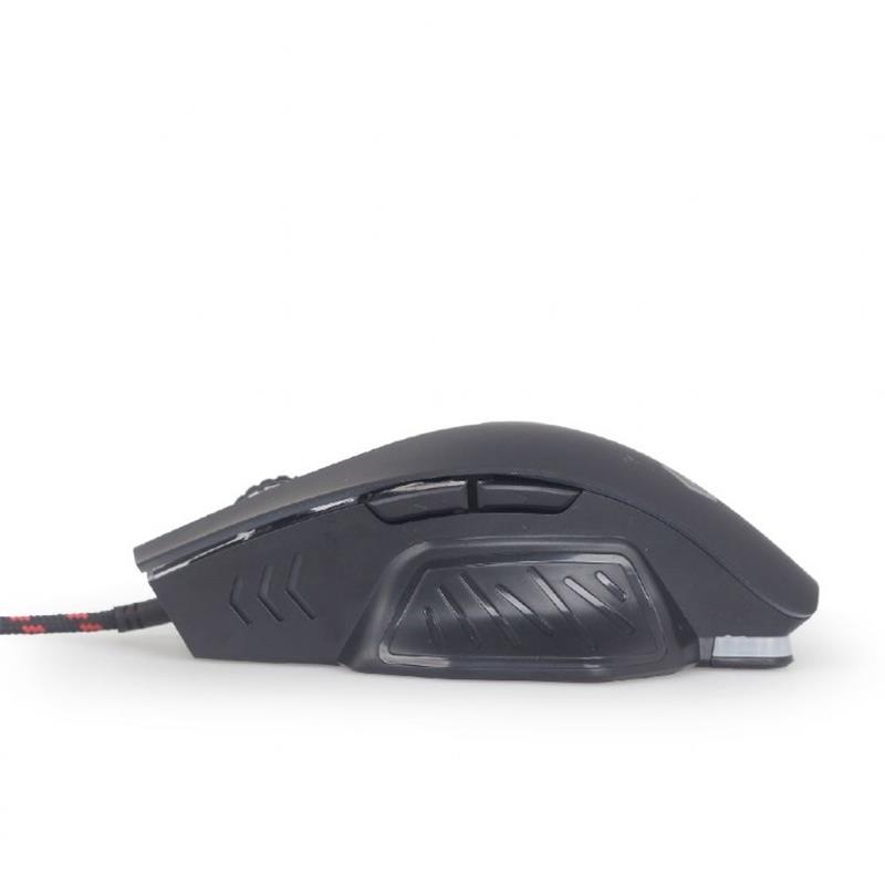 Gembird Gaming muis USB programmeerbaar 1200 - 3200 dpi instelbaar 7 color RGB led