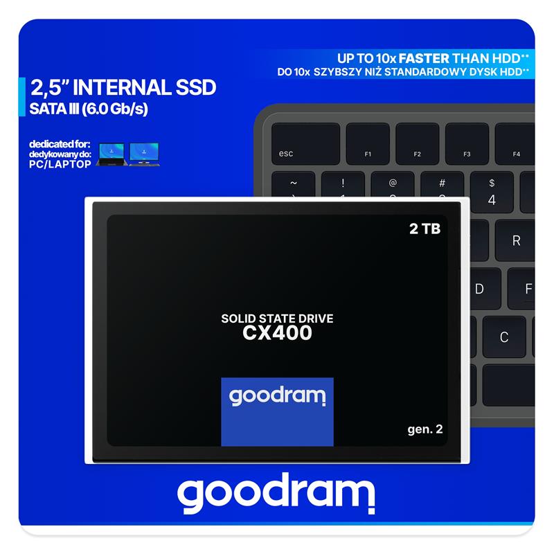 Goodram CX400 SSDPR-CX400-02T-G2 internal solid state drive 2.5"" 2,05 TB SATA III 3D NAND