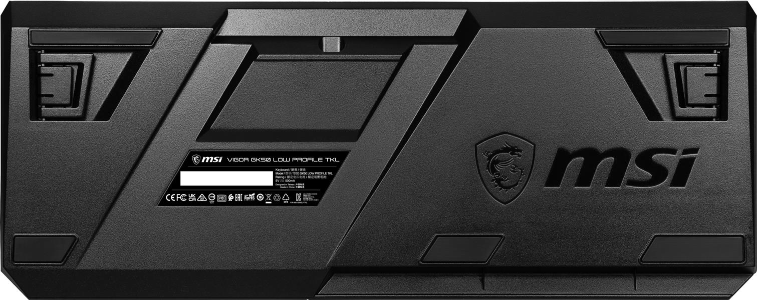 MSI VIGOR GK50 LOW PROFILE TKL US toetsenbord USB QWERTY Amerikaans Engels Zwart