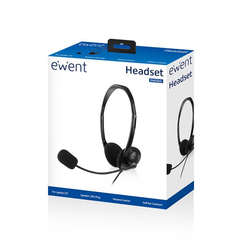 Ewent EW3563 hoofdtelefoon Hoofdband Stereofonisch Zwart