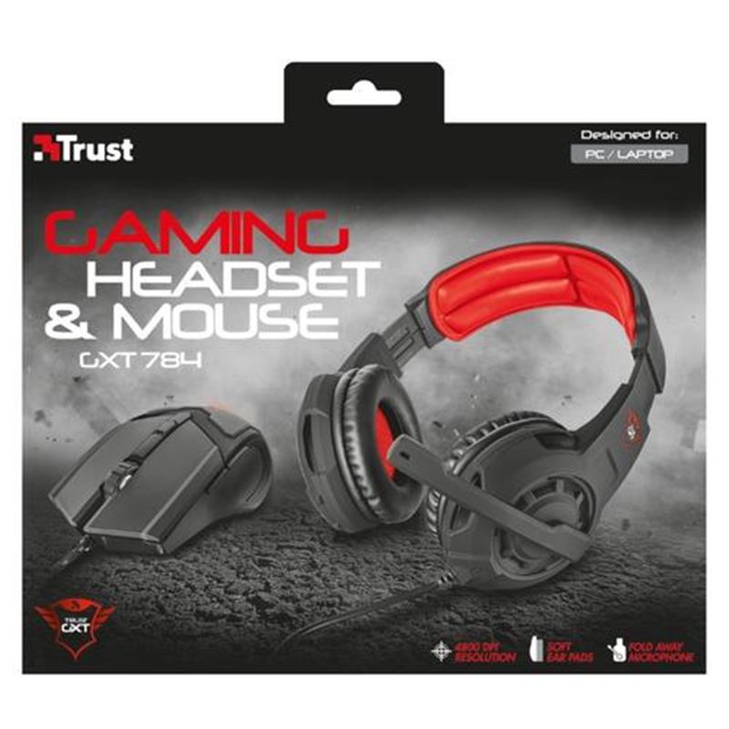 Trust GXT 784 Headset Hoofdband Zwart, Rood 3,5mm-connector