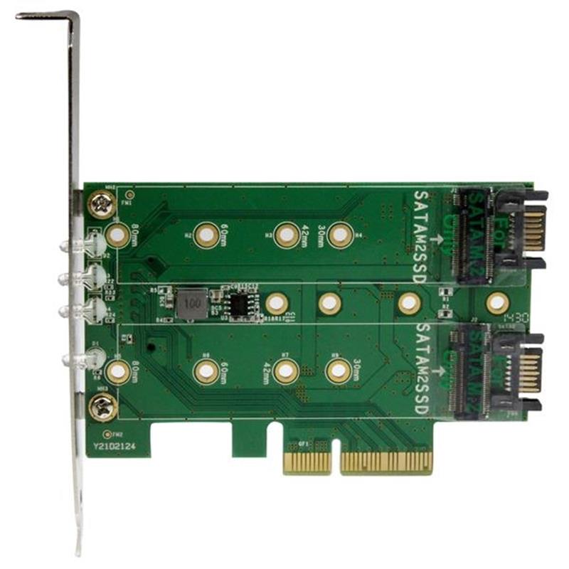 StarTech.com 3-poorts M.2 SSD (NGFF) adapter kaart- 1 x PCIe (NVMe) M.2, 2 x SATA III M.2 PCIe 3.0