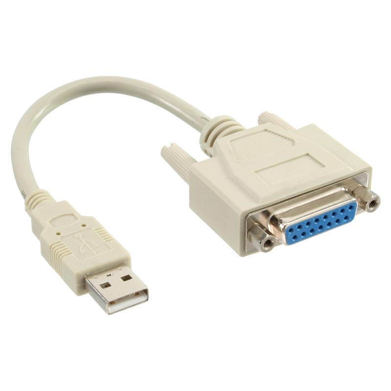 InLine USB adapterkabel USB A Male naar DB15F