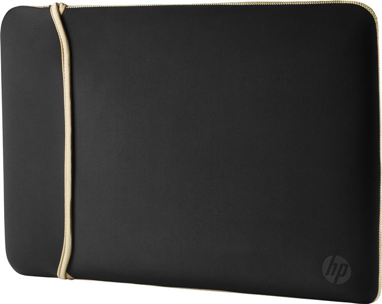 HP Reversible Neoprene notebooktas 39,6 cm (15.6"") Opbergmap/sleeve Zwart, Goud
