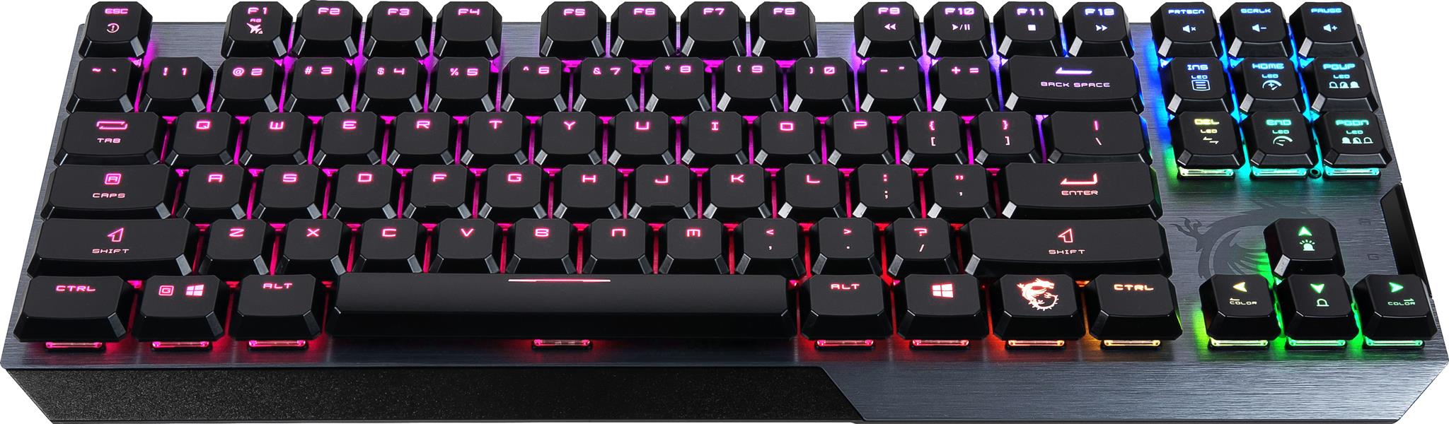 MSI VIGOR GK50 LOW PROFILE TKL US toetsenbord USB QWERTY Amerikaans Engels Zwart