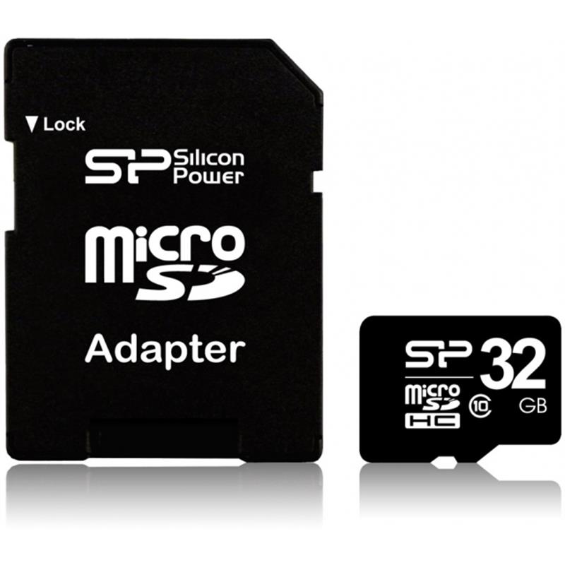 Silicon Power Micro SDHC incl SD Adapter 32GB UHS-1 Class 10