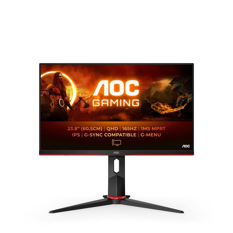 AOC G2 Q24G2A/BK computer monitor 60,5 cm (23.8"") 2560 x 1440 Pixels Zwart, Rood