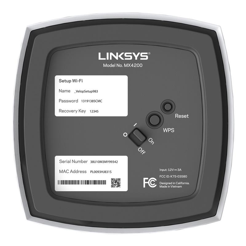 Linksys MX8400 Tri-band (2.4 GHz / 5 GHz / 5 GHz) Wi-Fi 6 (802.11ax) Wit 4 Intern