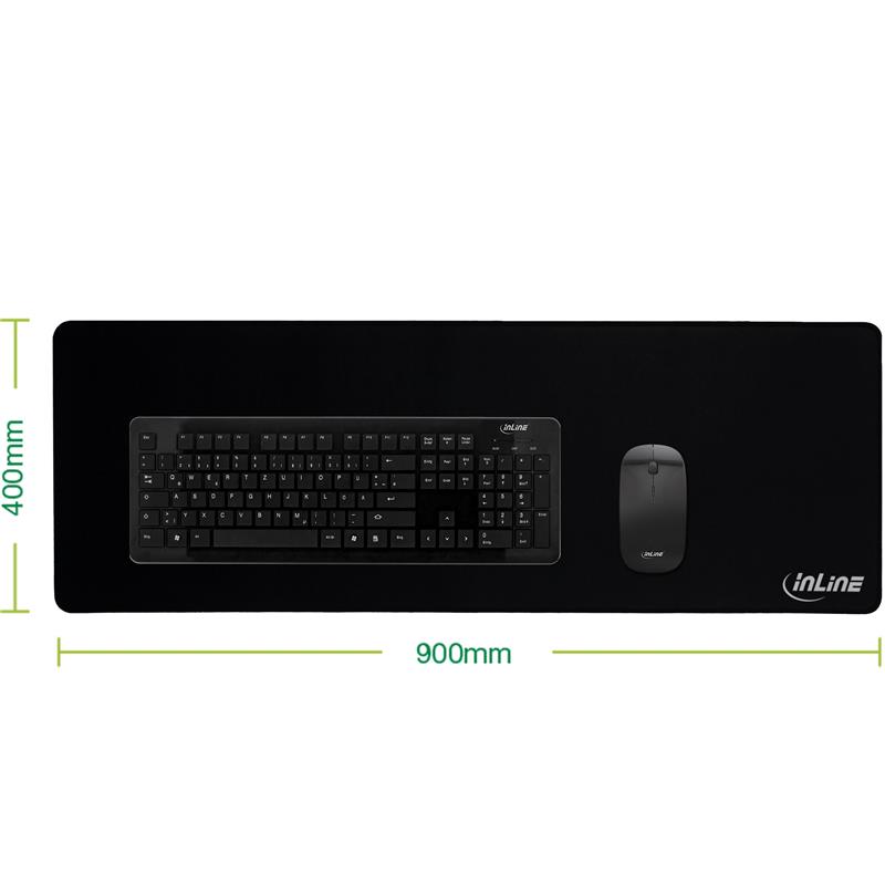 InLine Mouse pad XL desk pad black 900x400x2mm